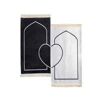 Couple prayer mat set - Couple Prayer Mat Set - Black & White Heart - main product image