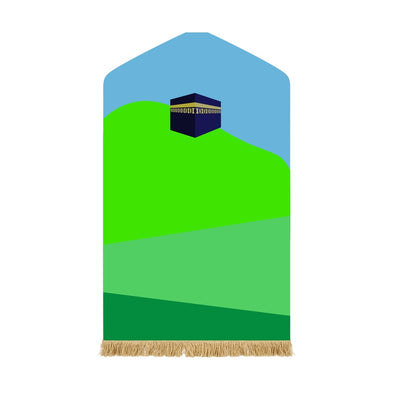 Muslim Prayer Mat with Fringe - Soft Velvet Sajjadah, Machine Washable