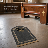 Muslim Prayer Rug Black Edge - Thick Flannel Sponge Sajjadah