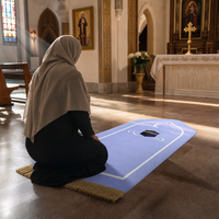 Islamic Prayer Rug Multi-Color Set - Non-Slip Velvet Sajjadah