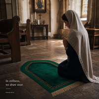 Black Border Prayer Mat - 1.1cm Thick Muslim Sajjadah, Non-Slip