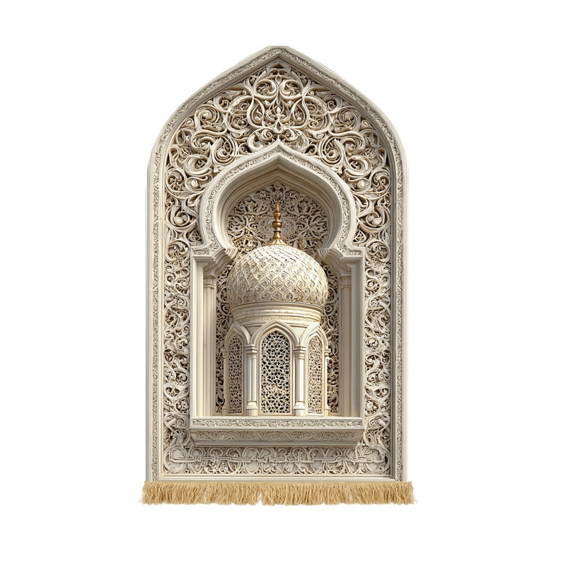 Islamic Prayer Mat Gift Set - Premium Thick Sajjadah, Machine Washable