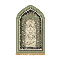 White Border Prayer Mat 1.1cm Thick - Islamic Sajjadah, Machine Washable
