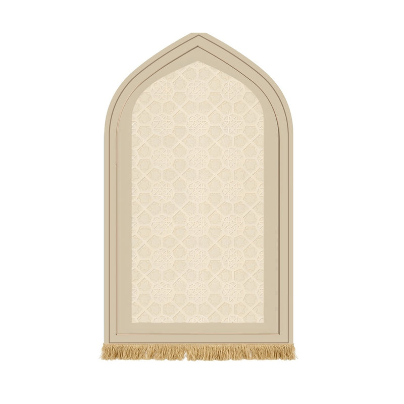 Prayer Mat 1.1cm Flannel Sponge White Border - Muslim Sajjadah