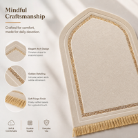 Islamic Prayer Mat White Trim - Thick Flannel Sponge, 70x110cm