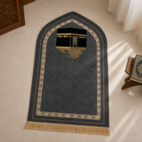 Muslim Prayer Rug Black Edge - Thick Flannel Sponge Sajjadah