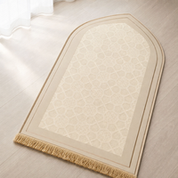 Prayer Mat 1.1cm Flannel Sponge White Border - Muslim Sajjadah