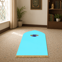 Islamic Prayer Mat Set - Velvet Sajjadah with Fringe, Multi-Color