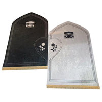 Couple prayer mat set - Couple Prayer Mat Set - Onyx & Platinum Kaaba - detail view 2