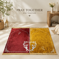 Couple prayer mat set - Couple Prayer Mat Set - Charcoal & Blush Velvet - main product image