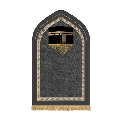 Muslim Prayer Rug Black Edge - Thick Flannel Sponge Sajjadah