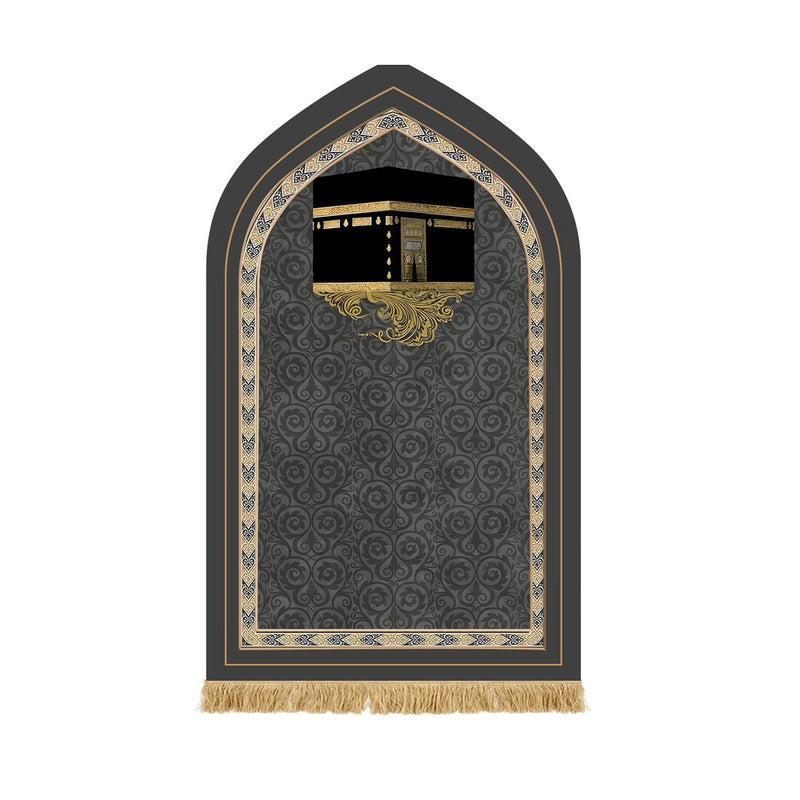 Muslim Prayer Rug Black Edge - Thick Flannel Sponge Sajjadah
