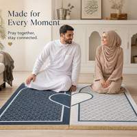 Couple prayer mat set - Couple Prayer Mat Set - Navy & Cream Circle - detail view 5