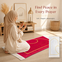 Couple prayer mat set - Couple Prayer Mat Set - Silver & Red Heart - detail view 3
