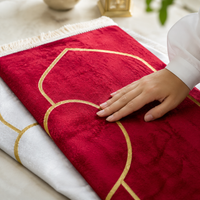 Couple prayer mat set - Couple Prayer Mat Set - Silver & Red Heart - detail view 2