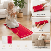 Couple prayer mat set - Couple Prayer Mat Set - Silver & Red Heart - detail view 4